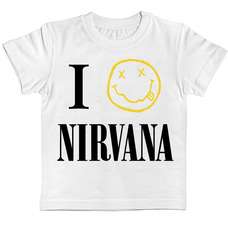 Детская футболка Nirvana (I love Nirvana) белая, Размер 6-7 лет 116-125, см Зображення