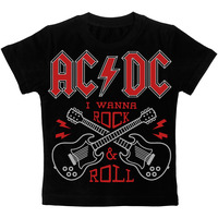 Детская футболка AC/DC (I wanna Rock&Roll) черная, Размер 6-7 лет 116-125, см Изображение