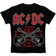 Детская футболка AC/DC (I wanna Rock&Roll) черная, Размер 6-7 лет 116-125, см Зображення