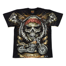 Футболка Череп с мотоциклом (Born to Ride) светится в темноте Зображення