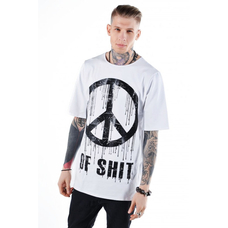 Удлиненная футболка Peace of Shit белая (Urbanist) Зображення