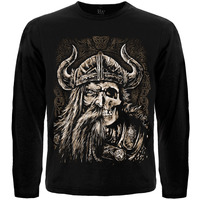 Лонгслив Viking (наполовину лицо, наполовину череп) Изображение
