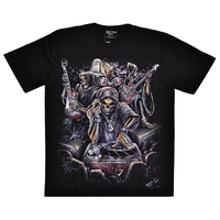 Футболка Skeleton DJ and Rock Band  (светится в темноте) Изображение