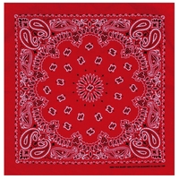 Бандана Огурцы двойные бело-черные на красном фоне Изображение