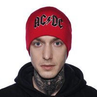 Шапка с вышивкой AC/DC (logo) красная Изображение