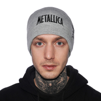 Шапка с вышивкой Metallica серая Зображення