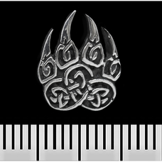 Серьга-гвоздик Печатка Велеса (серебро, 925 проба) (st-005) Изображение