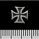 Серьга-гвоздик Тамплиерский крест (серебро, 925 проба) (st-013) Зображення