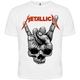 Футболка Metallica (Skull Sign of the Horns) (біла футболка) Зображення