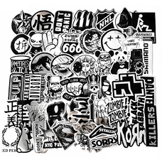 Набор стикеров Bands and Logos (black-silver) (stk-012) (50 шт.) Зображення