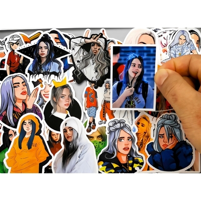 Набор стикеров Billie Eilish (stk-008) (50 шт.) Зображення