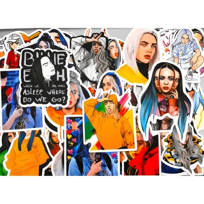 Набор стикеров Billie Eilish (stk-008) (50 шт.) Зображення