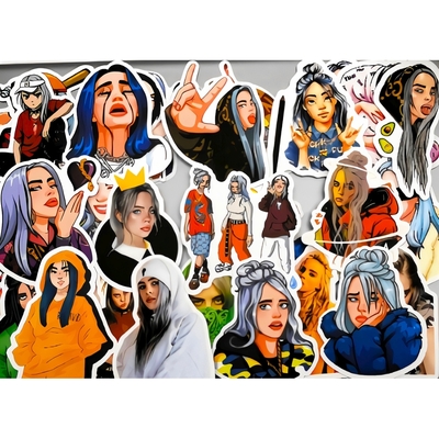 Набор стикеров Billie Eilish (stk-008) (50 шт.) Зображення