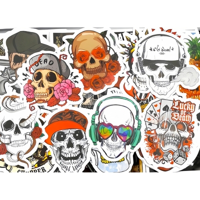 Набор стикеров Skulls (color) (stk-004) (50 шт.) Зображення