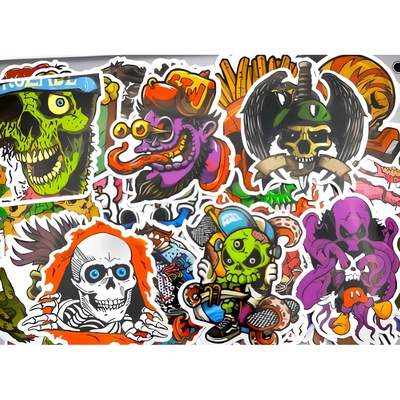 Набор стикеров Skulls-2 (color) (stk-011) (50 шт.) Зображення