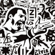 Набор стикеров Bands logo (black-white) (stk-018) 50 шт Зображення