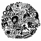 Набор стикеров Bands logo (black-white) (stk-018) 50 шт Зображення