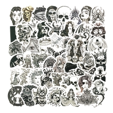 Набор стикеров Tattoo (black-white) (stk-026) (50 шт.) Зображення