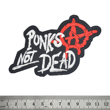 Нашивка Punk's Not Dead - Anarchy (white red) Зображення