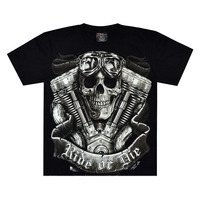 Футболка Ride or Die (skull and motor) (светится в темноте) Зображення