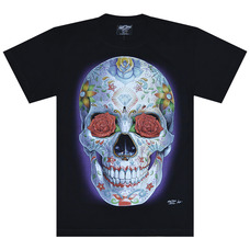 Футболка Calavera Skull With Roses (3D, светится в темноте) Зображення