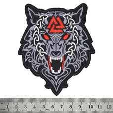 Нашивка Волк (Fenrir), красный Валькнут Изображение