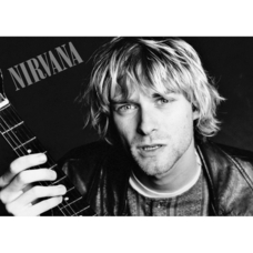 Плакат Nirvana (Kurt and Guitar, B&W) Зображення
