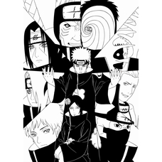 Плакат Naruto (black and white) Зображення