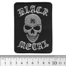 Нашивка Black Metal (skull) (pt-058) Зображення