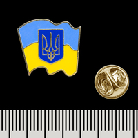 Пін (значок) фігурний Прапор України з Гербом (pnua-007) Изображение
