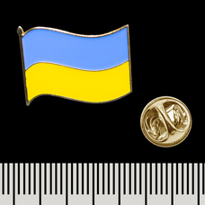 Пін (значок) фігурний Прапор України (pnua-006) Зображення