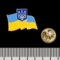 Пін (значок) фігурний Прапор України з Гербом (pnua-005) Изображение
