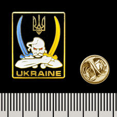Пін (значок) фігурний Козак із шаблями (Ukraine) (pnua-018) Изображение