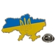 Пін (значок) фігурний Карта України (Тризуб) (pnua-020) Зображення