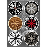 Стікерпак Шолом Жаху та Рунічний Компас (Aegishjalmur, Vegvisir) SP-171 Зображення