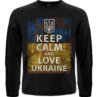 Футболка з довгим рукавом Keep Calm and Love Ukraine Зображення
