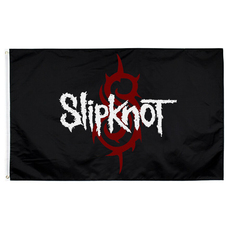 Прапор Slipknot (чорний, біле лого, червоне S лого) sfc-008 Изображение