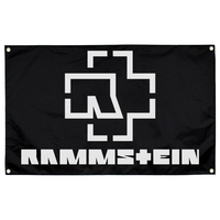Прапор Rammstein (чорний, біле лого) sfc-007 Зображення