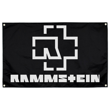 Прапор Rammstein (чорний, біле лого) sfc-007 Зображення