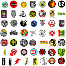 Набір стікерів Rock Bands (stk-070) (50 шт.) Зображення