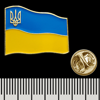 Пін (значок) фігурний Прапор України з Тризубом pnua-029 Изображение