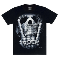 Футболка Skull and Sign of the Horns (ROCK) (світиться в темряві) Изображение