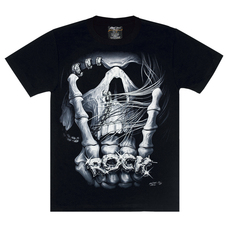 Футболка Skull and Sign of the Horns (ROCK) (світиться в темряві) Зображення