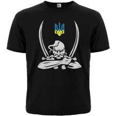 Футболка Козак із шаблями (друк сріблом) Зображення