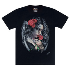 Футболка Gothic Lady with Rose (3D, світиться в темряві) Зображення