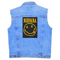 Нашивка термо Nirvana (logo and smile) наспинна прямокутна (thps-008) Изображение