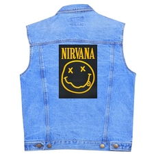 Нашивка термо Nirvana (logo and smile) наспинна прямокутна (thps-008) Изображение