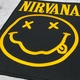 Нашивка термо Nirvana (logo and smile) наспинна прямокутна (thps-008) Изображение