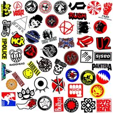 Набір стікерів Rock Bands logos (stk-084) (50 шт.) Зображення