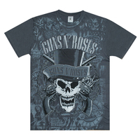 Футболка Full print Guns N’ Roses (skull in a hat) black t-shirt (EU-P) Изображение